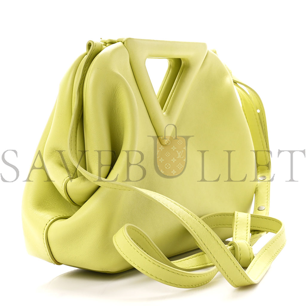 BOTTEGA VENETA CALFSKIN SMALL THE POINT TRIANGLE BAG SEAGRASS 1413556 (20*18*8cm)