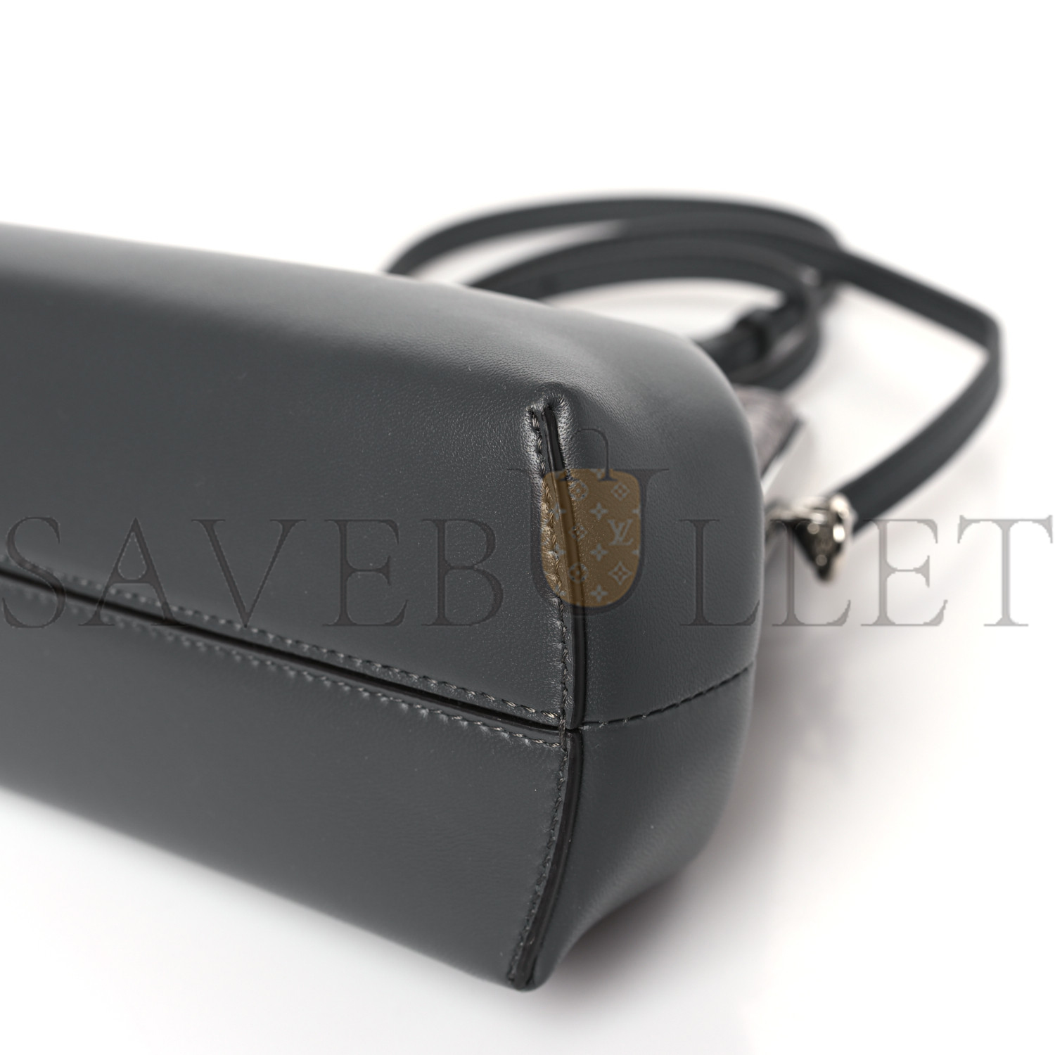 FENDI SHINY NAPPA SNAKESKIN SMALL FENDI FIRST ANTHRACITE ASFALTO (26*18*9.5cm)