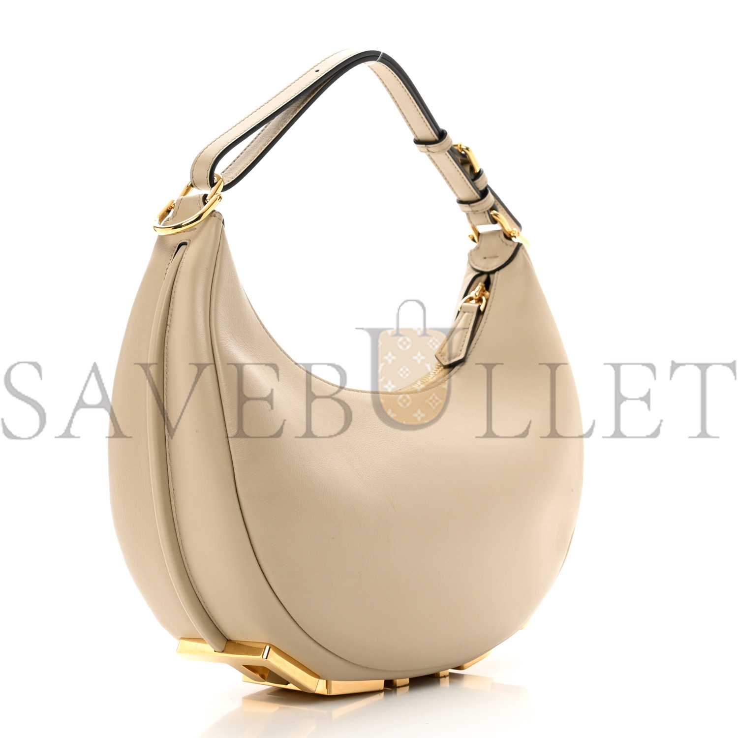 FENDI VITELLO GRACE MATTE SMALL FENDIGRAPHY HOBO BAG NUVOLA (28*23*10cm)