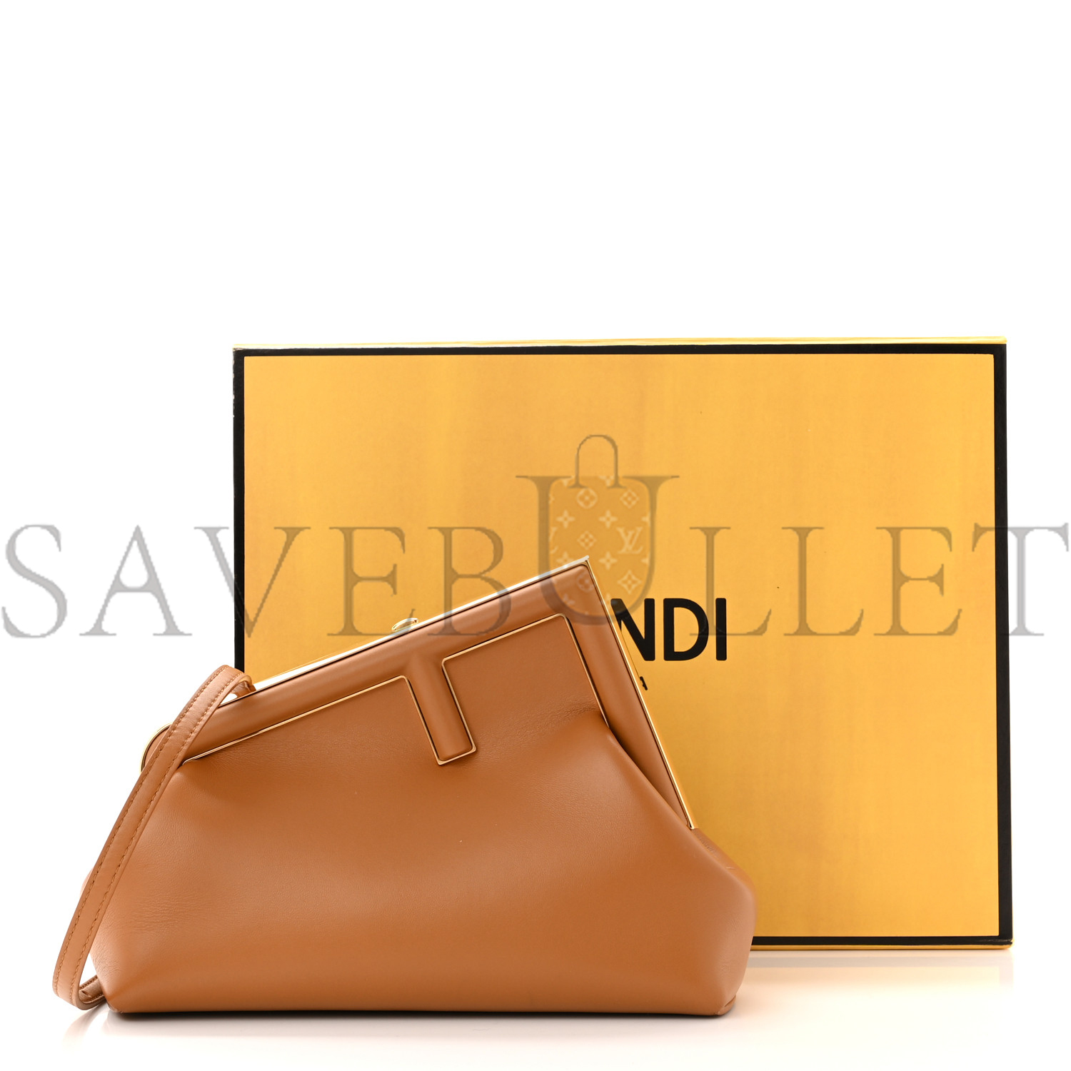 FENDI SHINY NAPPA SMALL FENDI FIRST CARAMELLO (26*18*9.5cm)