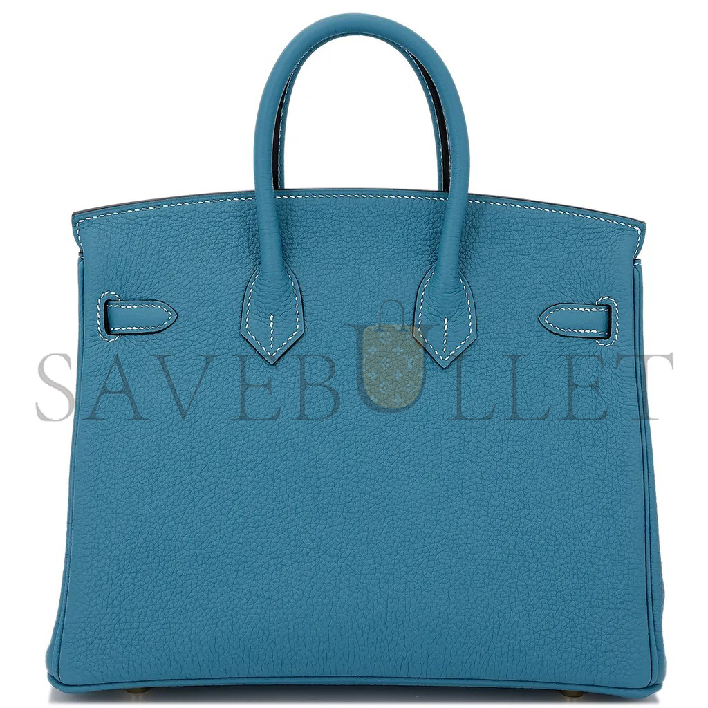 HERMES MASTER BIRKIN 25 DENIM BLUE TOGO CALFSKIN GOLD BUTTON 10099469 (25*20*13cm)