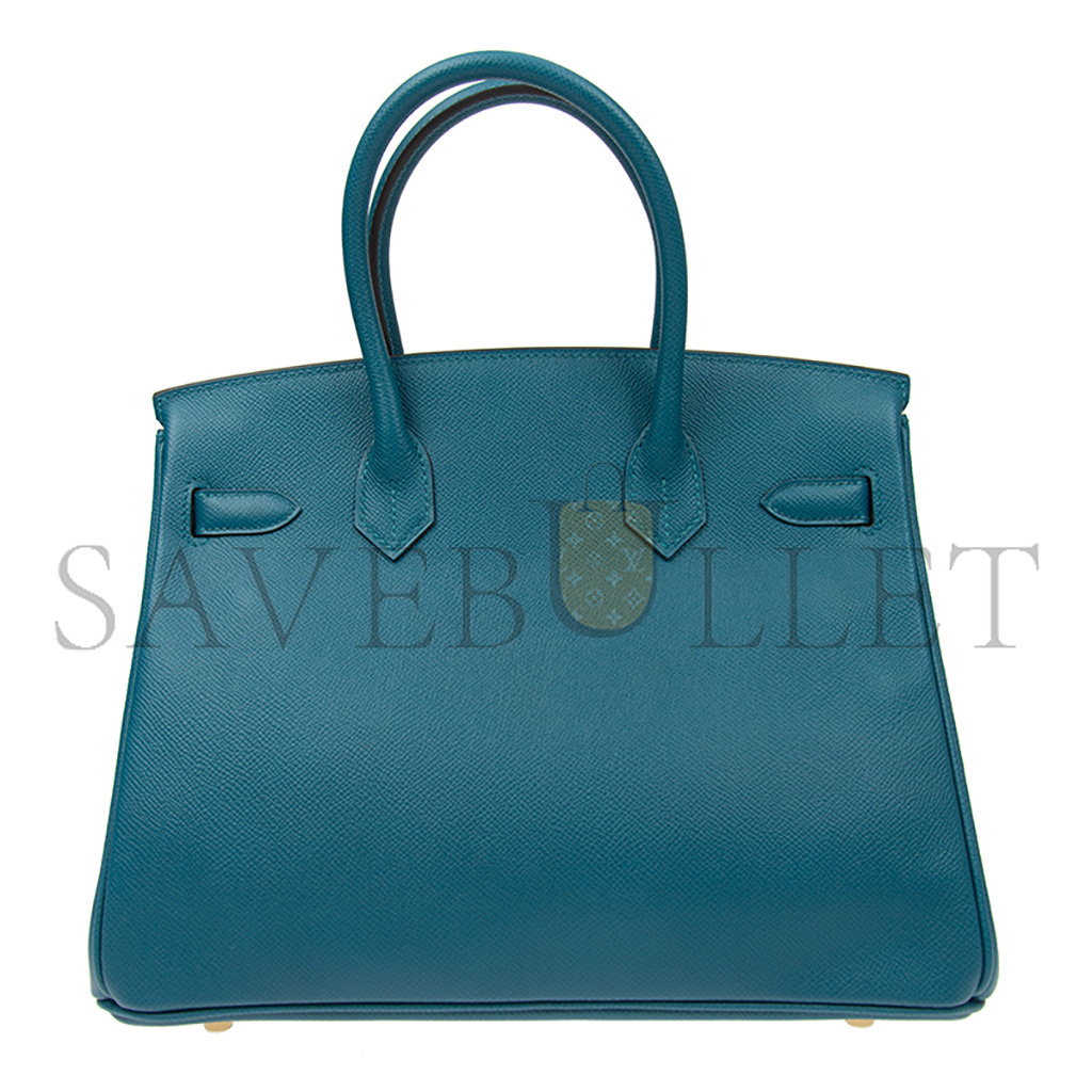 HERMES MASTER BIRKIN 30 TOGO LEATHER NORTHERN BLUE GOLD BUCKLE BAG H028369CCP3 (30*23*15cm)