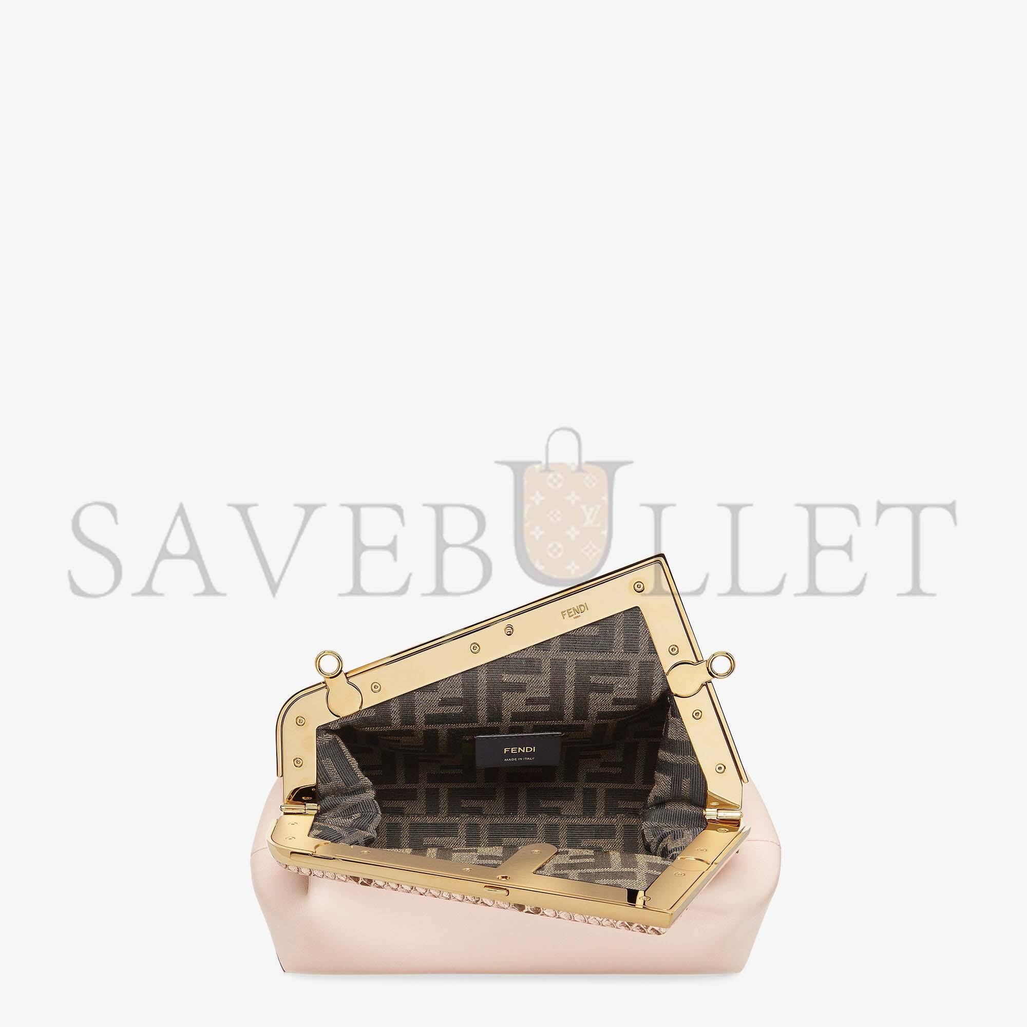 FENDI FIRST SMALL - PINK LEATHER AND PYTHON LEATHER BAG 8BP129AKKUF1HOQ (26*18*9.5cm)