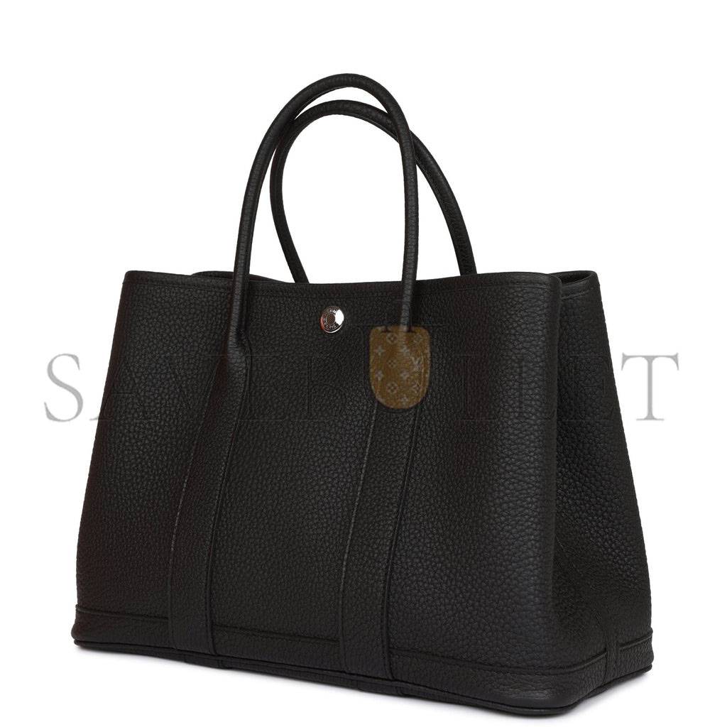 HERMES GARDEN PARTY 30 BLACK NEGONDA PALLADIUM HARDWARE (30*21*13cm)