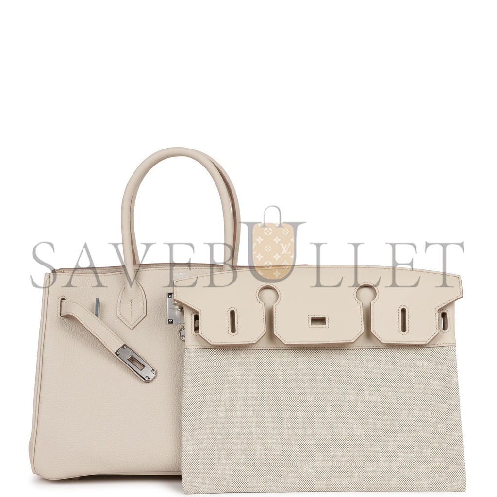 HERMES 3 EN 1 BIRKIN 30 BETON TOGO AND SWIFT PALLADIUM HARDWARE  (30cm)