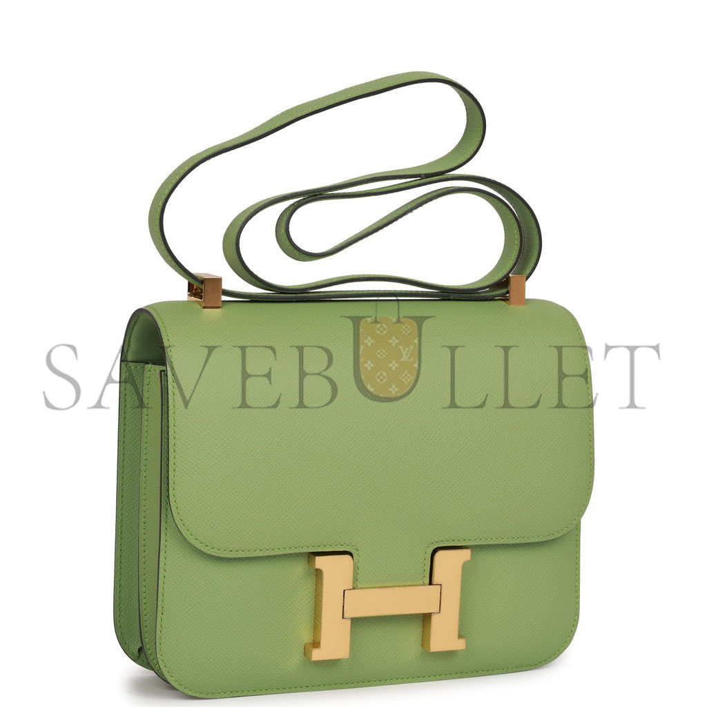 HERMES CONSTANCE 24 VERT CRIQUET EPSOM GOLD HARDWARE (24cm)