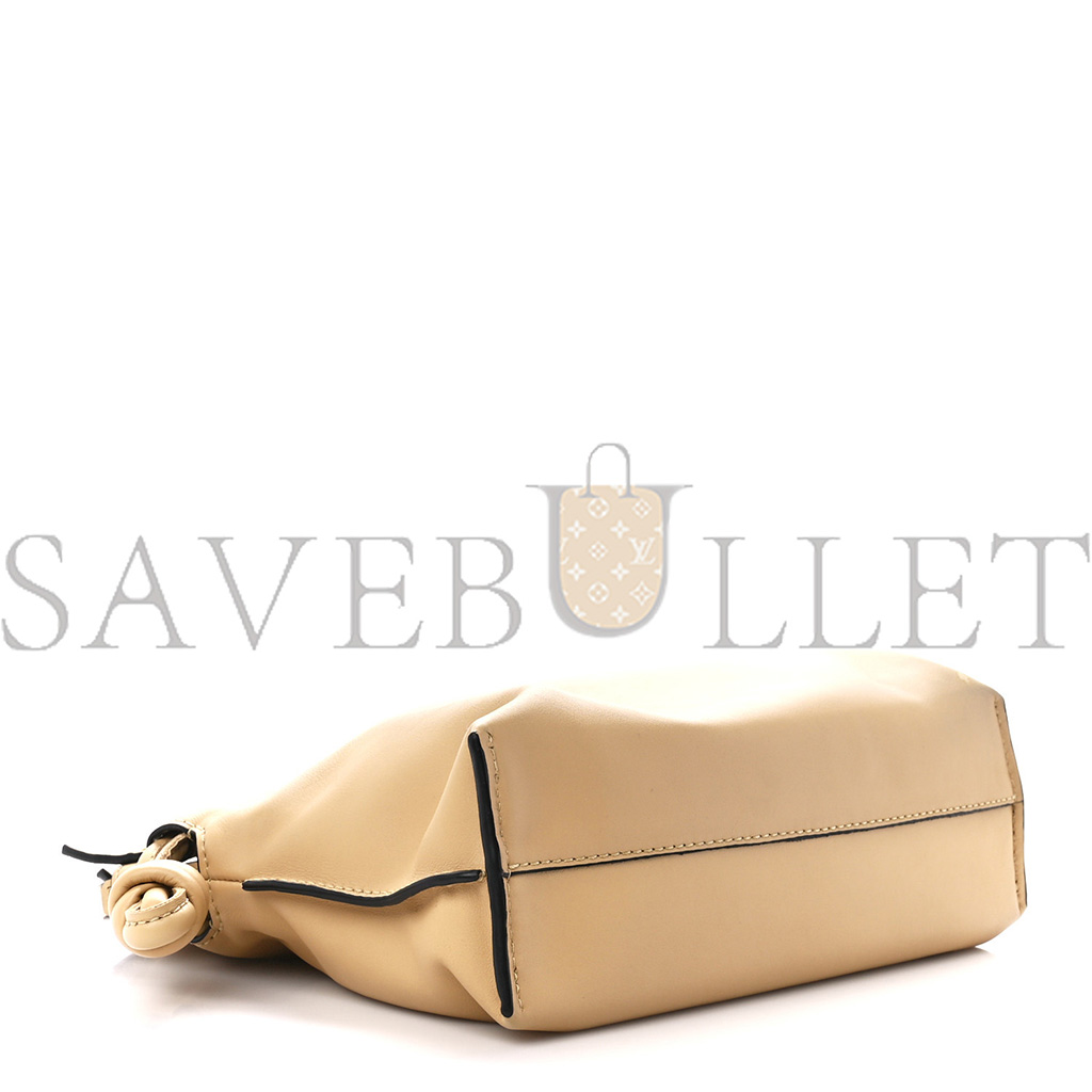 LOEWE CALFSKIN MINI FLAMENCO KNOT CLUTCH DARK BUTTER (23*18*7cm)