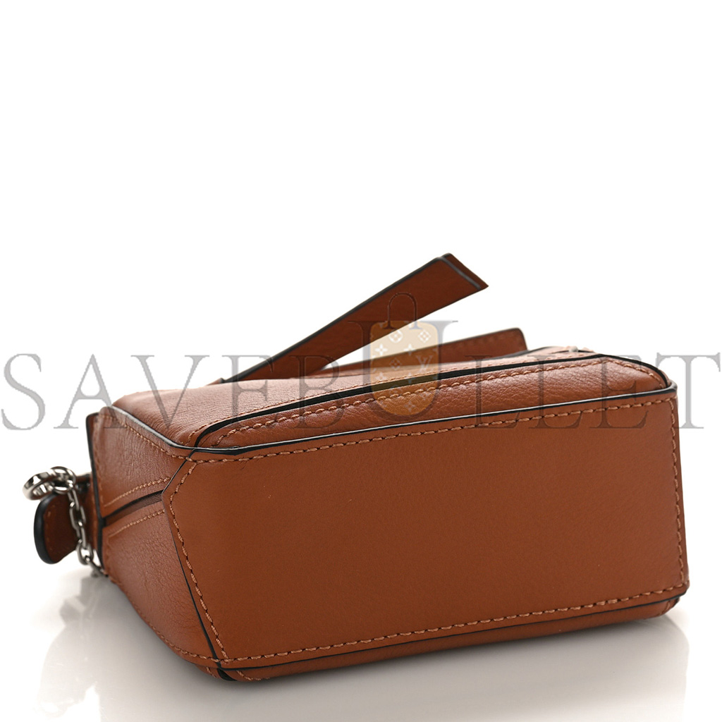 LOEWE CALFSKIN NANO PUZZLE BAG TAN (13*10*6cm)