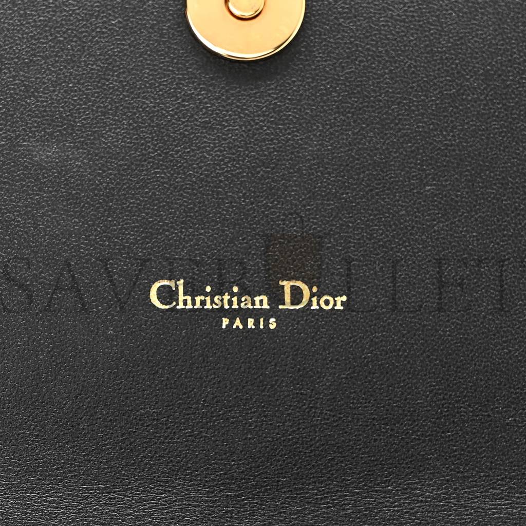 DIOR SUPPLE CALFSKIN CANNAGE CARO BELT POUCH WITH CHAIN BLACK (20*12*3.2cm)