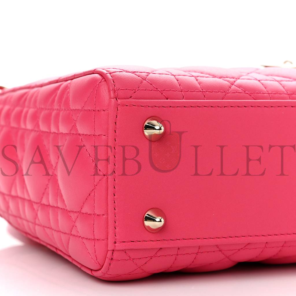 DIOR LAMBSKIN CANNAGE SMALL MY ABCDIOR LADY DIOR FRAISE (20*17*8.9cm)