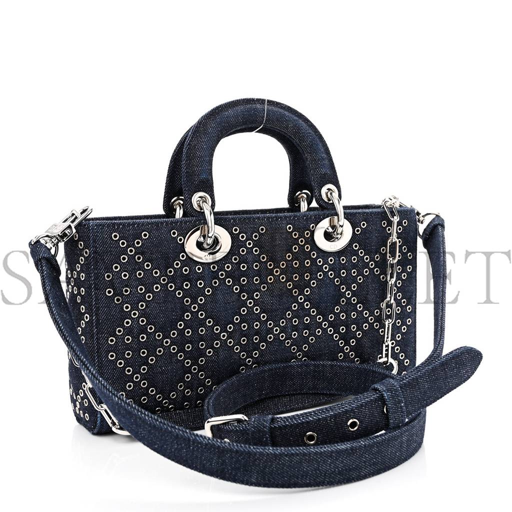 DIOR DENIM EYELET LADY D-JOY BLUE (26*14*6.4cm)