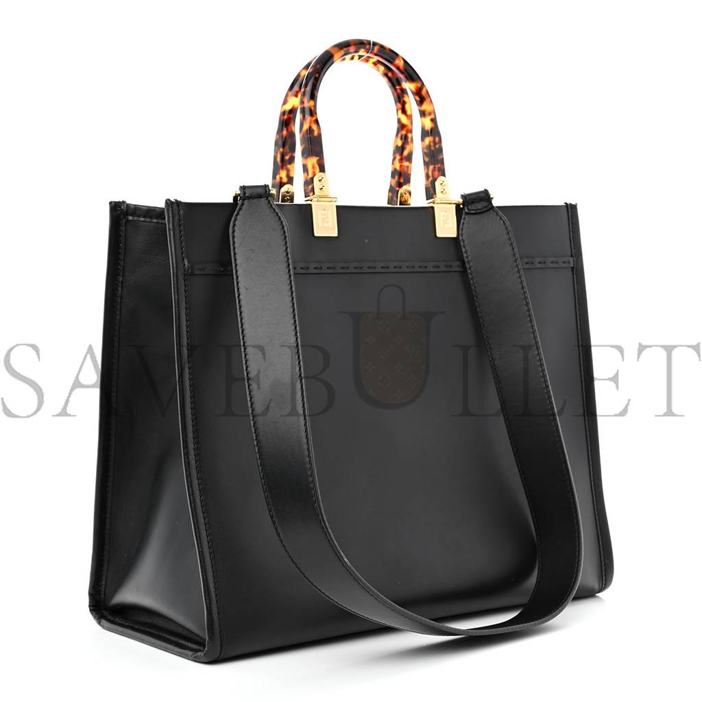 FENDI VITELLO KING PLEXIGLASS MEDIUM FENDI SUNSHINE SHOPPER TOTE BLACK (36*30*17cm)